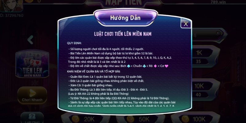 Cách chơi game tiến lên tại cổng game 789club